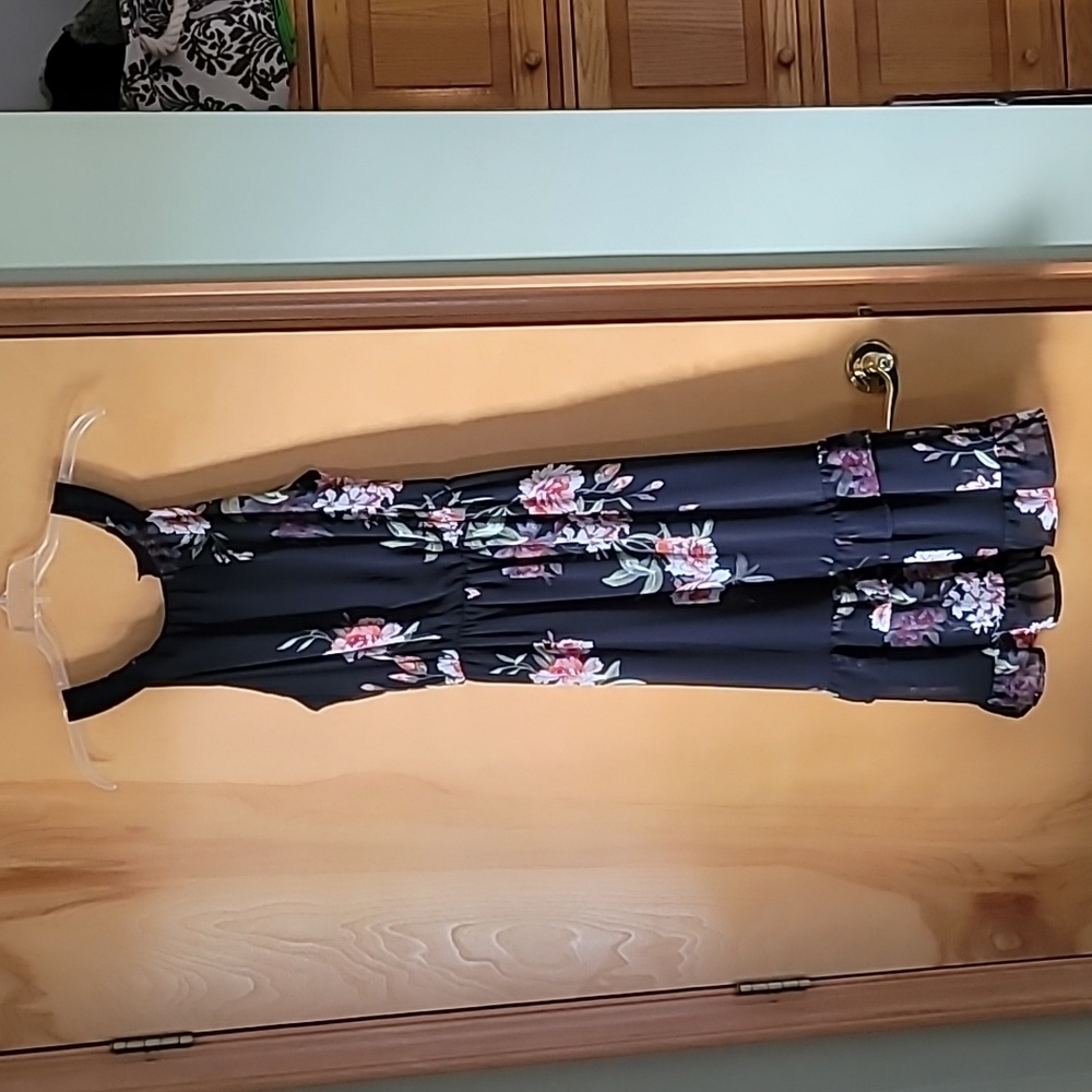 Long Black floral dress